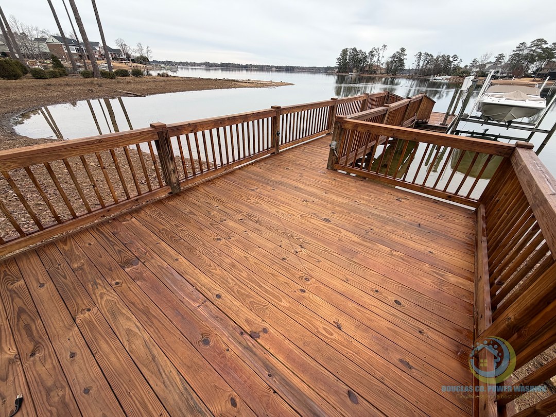  Lake Murray Dock Pressure Washing & Wood Staining Project in Lexington, South Carolina