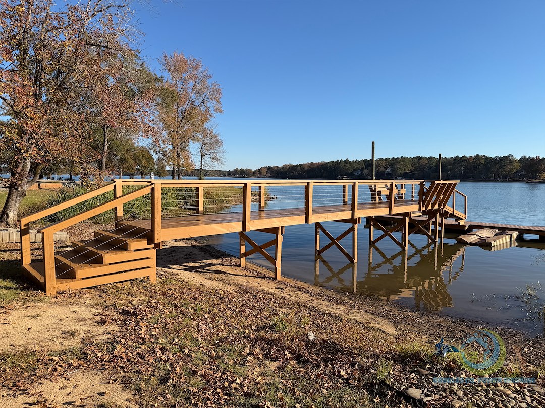 Professional Dock Staining on Lake Wateree, South Carolina: Complete Color Transformation by Douglas Co Power Washing